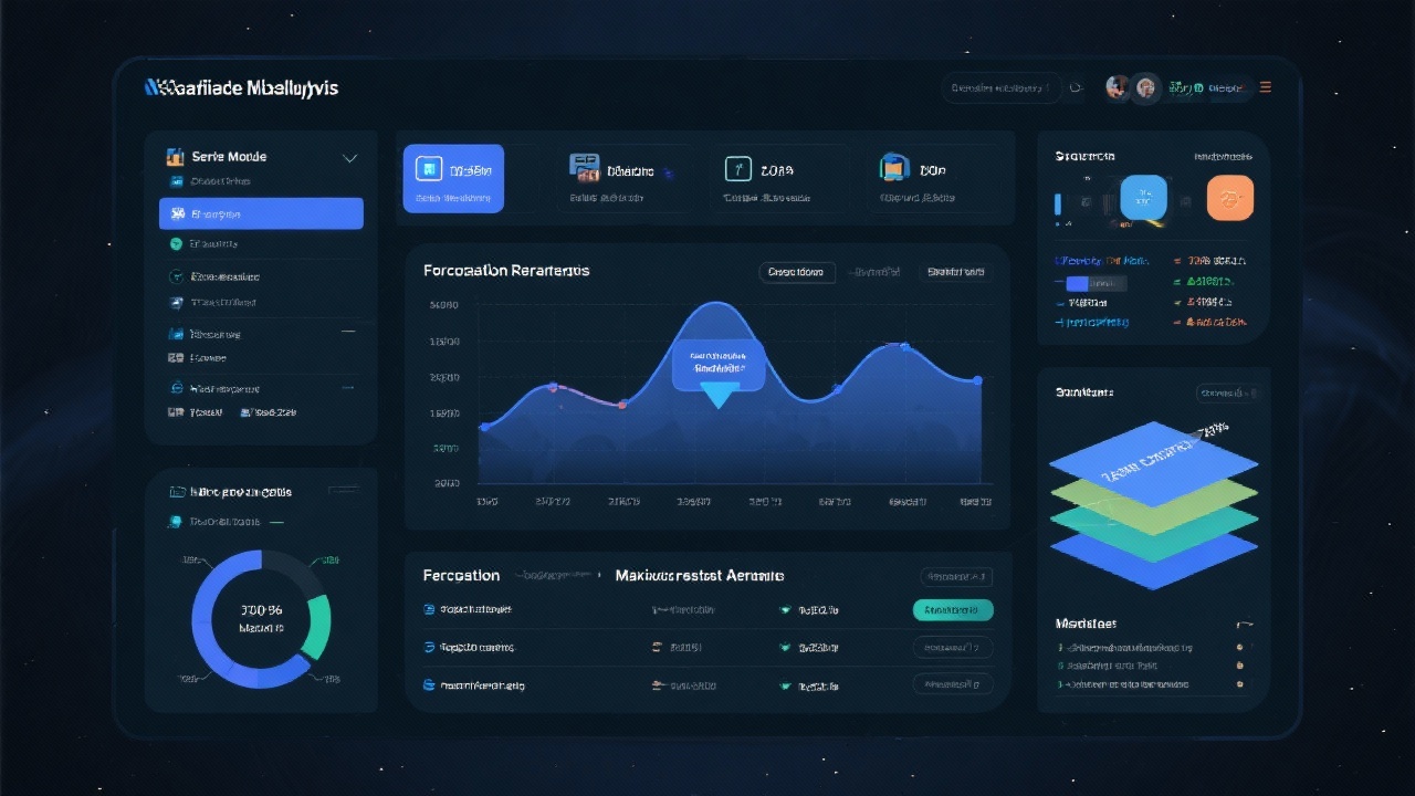 Analyst presenting multi layered revenue forecasting charts to stakeholders with regional sales performance maps on large screen displays
